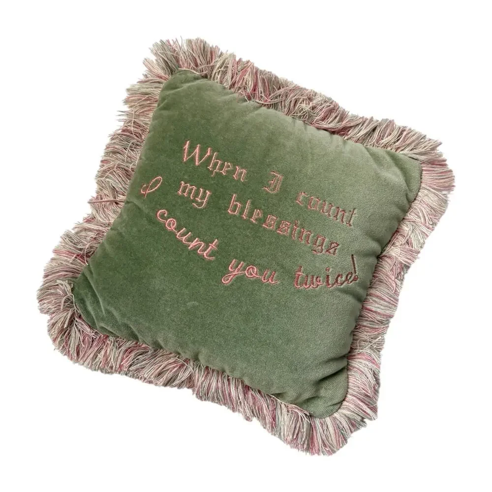 Vintage‎ Embroidered Velvet Mini Pillow